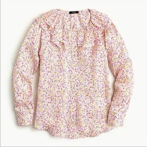 🆕 J. Crew RUFFLE TOP IN FIELD DAY PRINT